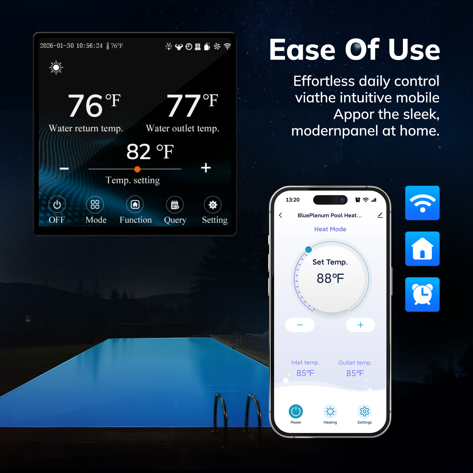 Inverter Pool Heat Pump Flow Max 107