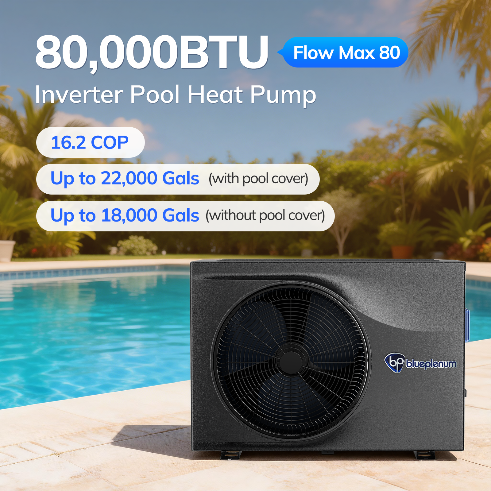 Inverter Pool Heat Pump Flow Max 80