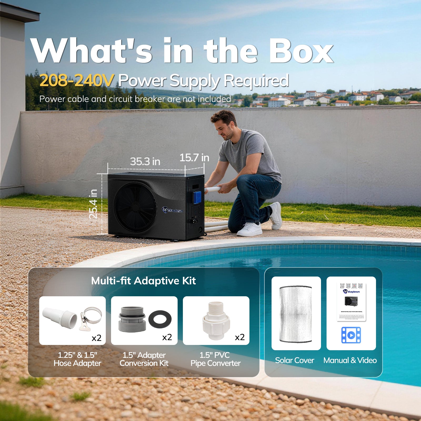 Inverter Pool Heater for Above-Ground Pool - Flow Pro 48